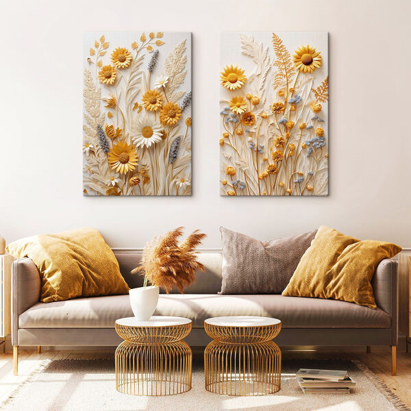 Collage of flowers and leaves