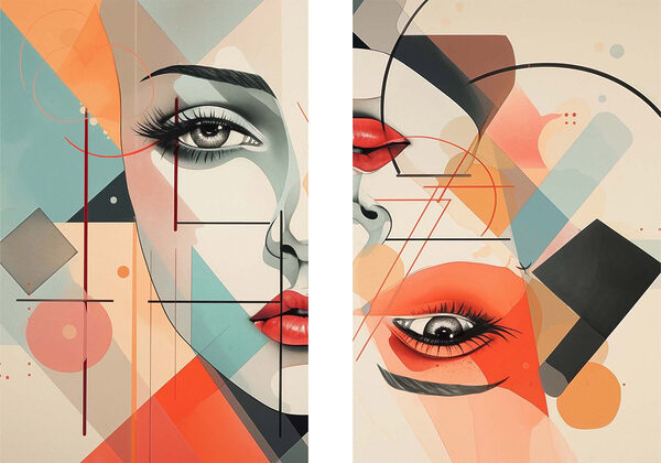 Collage of a woman's face