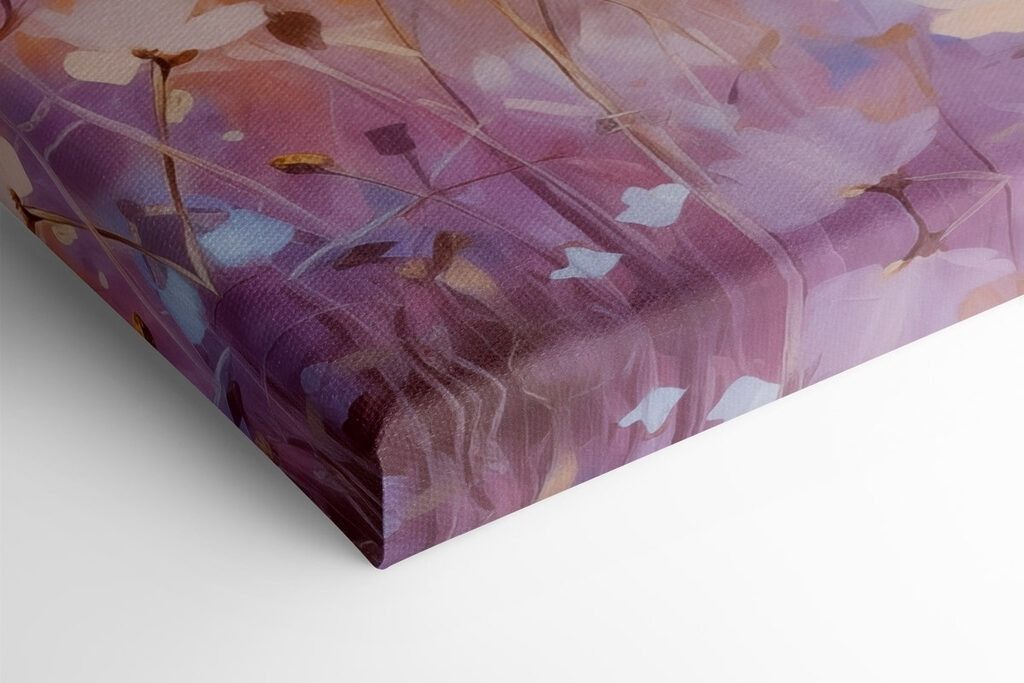 Painting of flowers in a field