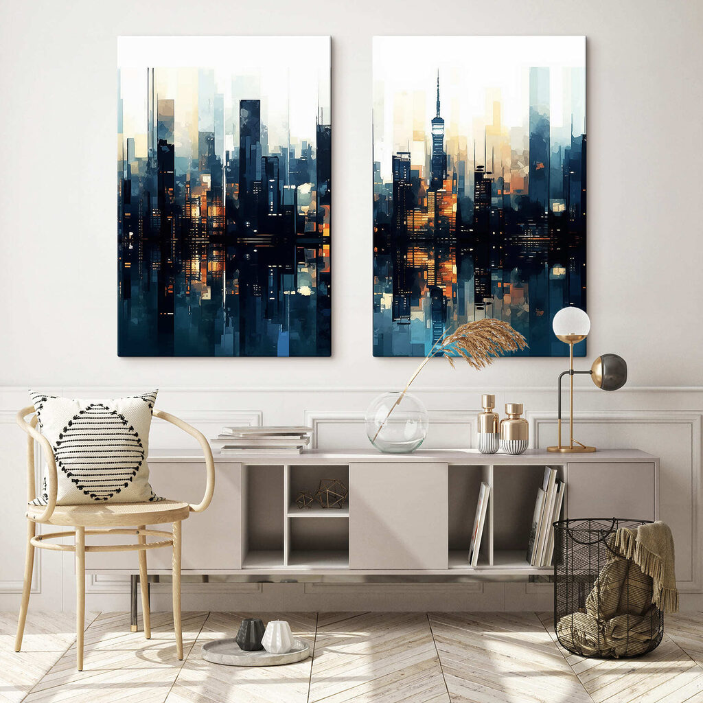 City skyline with a reflection of the water