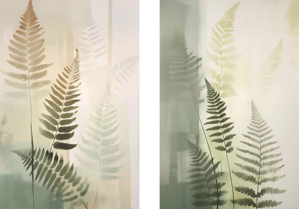 Gentle ferns in soft hues