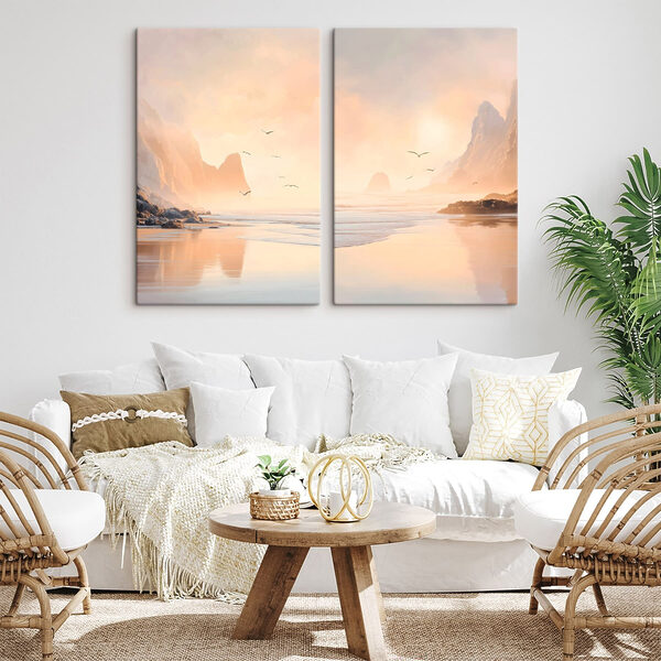Beach with mountains and a body of water