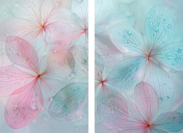 Delicate petals with refreshing droplets