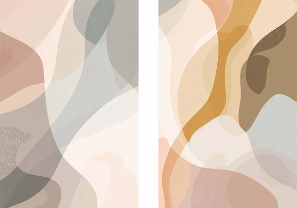 Fluid shapes in soft color palette