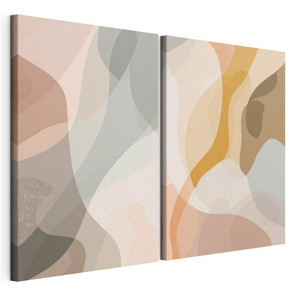 Fluid shapes in soft color palette