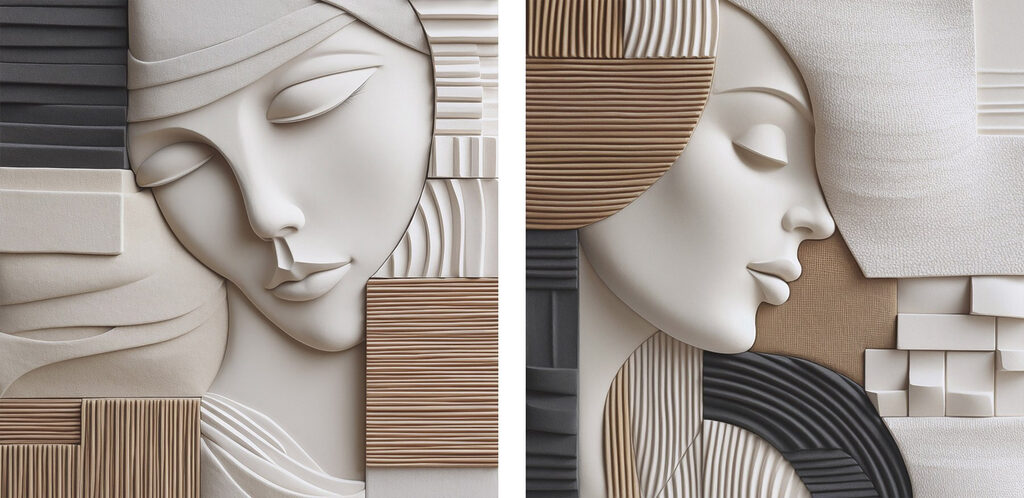 Soft forms create serene expressions