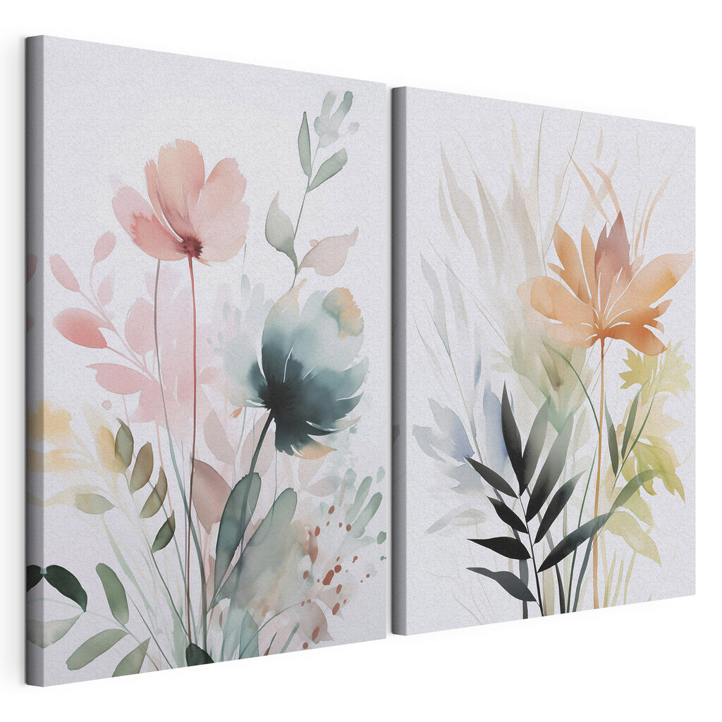 Painting of flowers and leaves