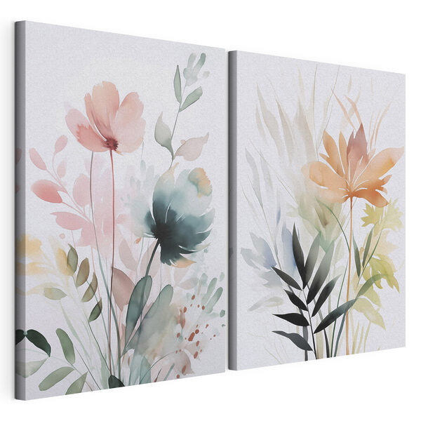 Painting of flowers and leaves