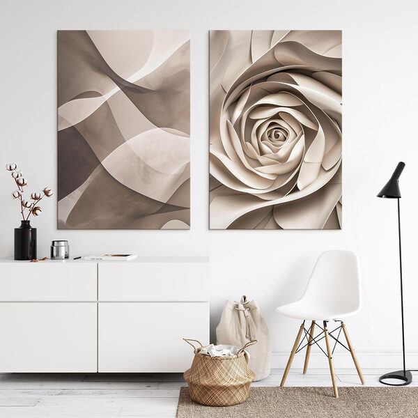 Soft curves meet elegant floral design