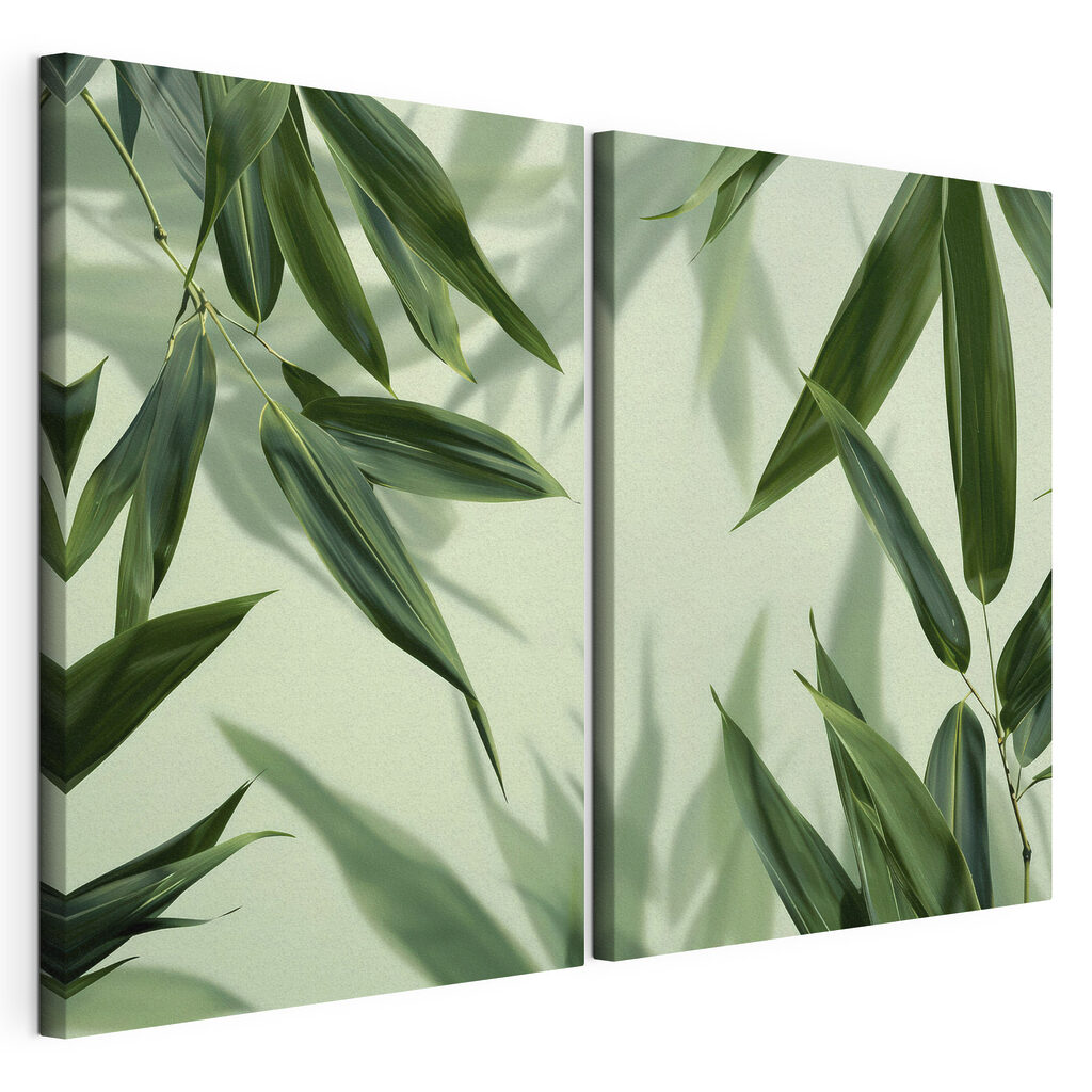 Lush green leaves against soft backdrop