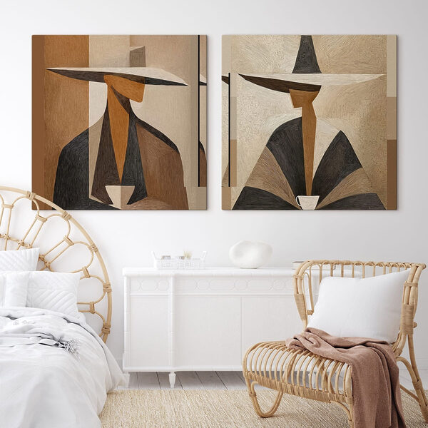 Collage of a woman in a hat