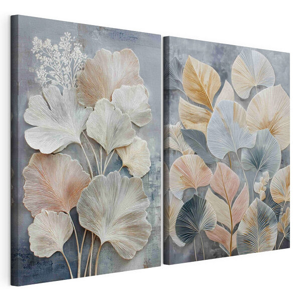 Delicate leaves in soft hues