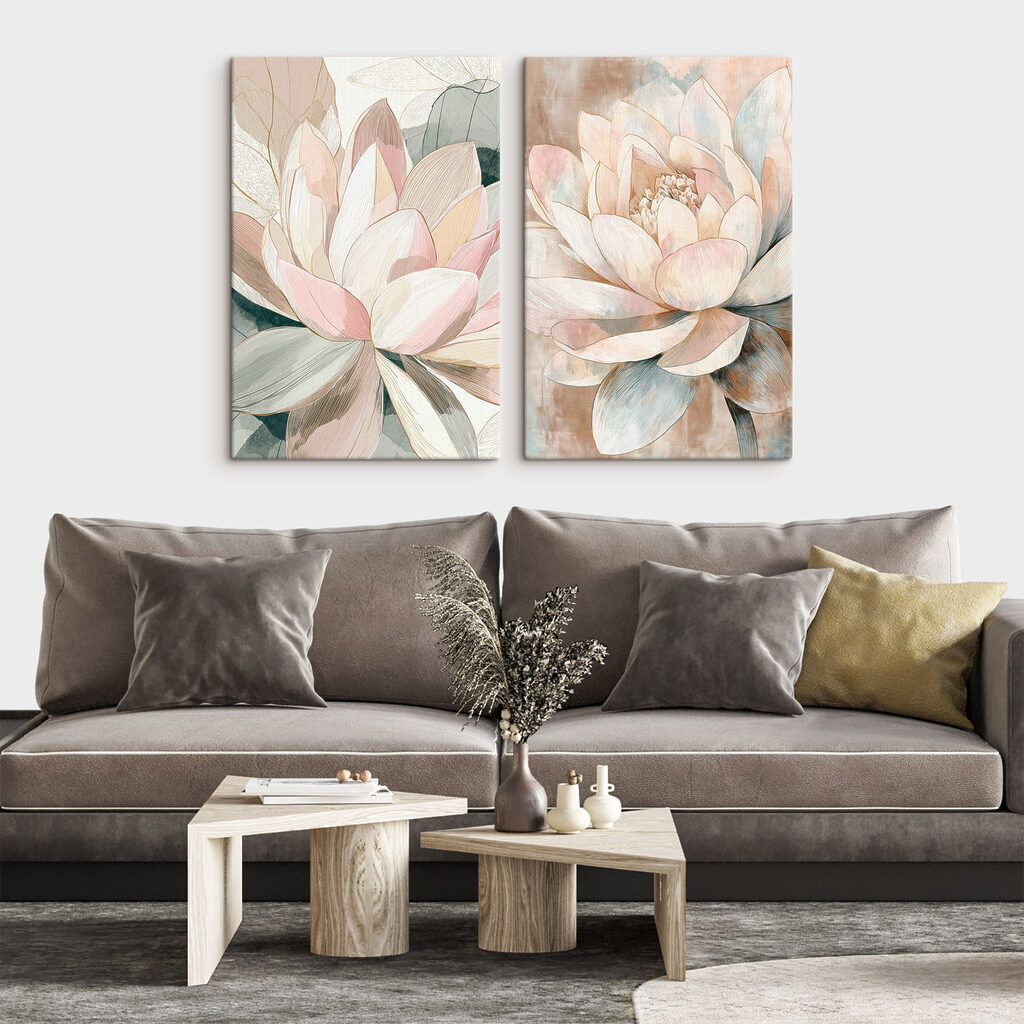 Delicate blossoms in soft hues