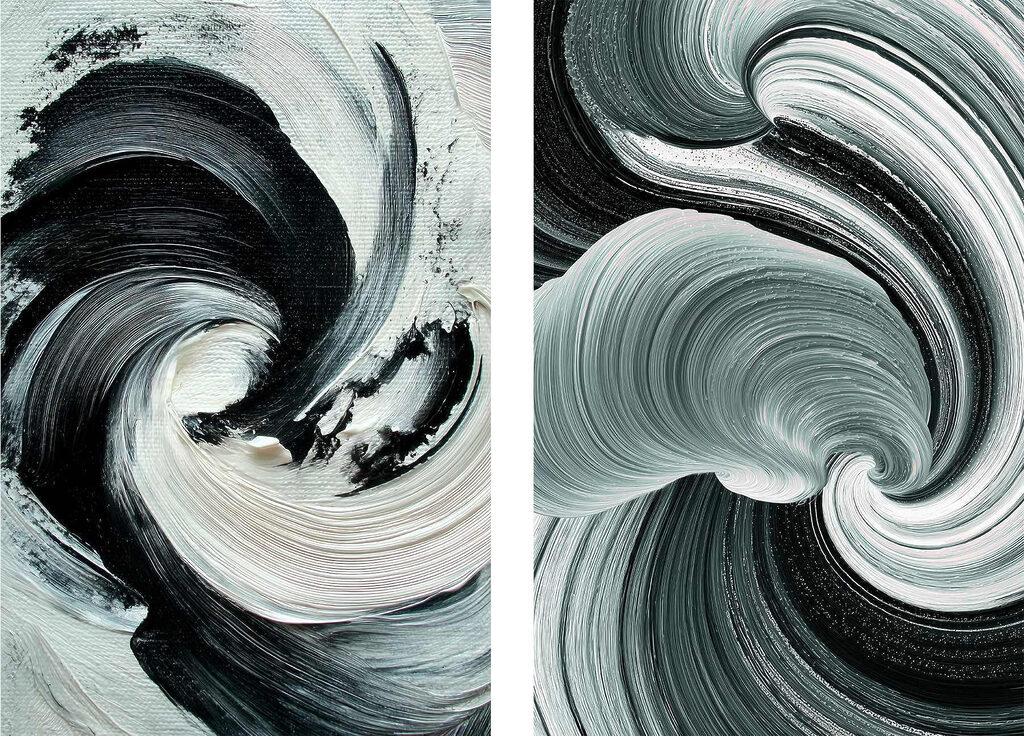 Dynamic swirls of monochrome colors