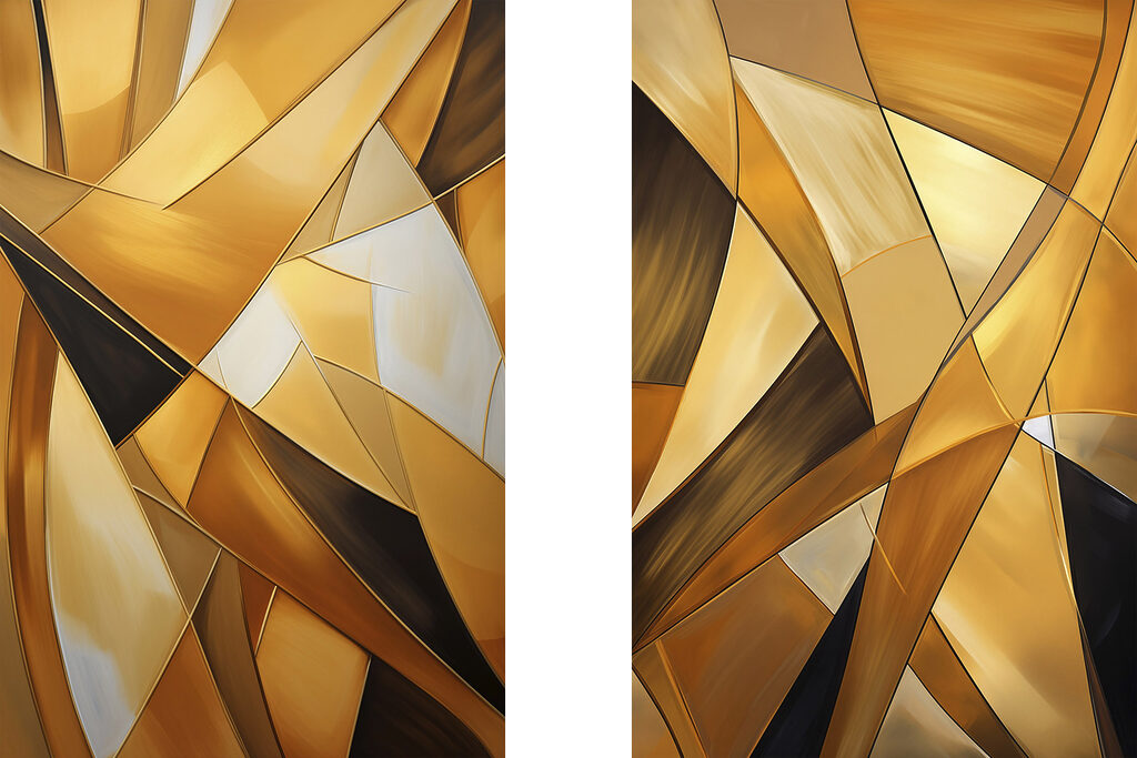 Dynamic shapes in warm tones