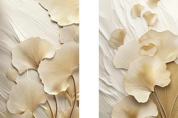 Delicate leaves in soft tones