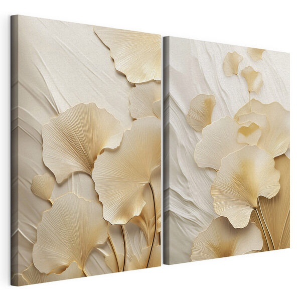 Delicate leaves in soft tones