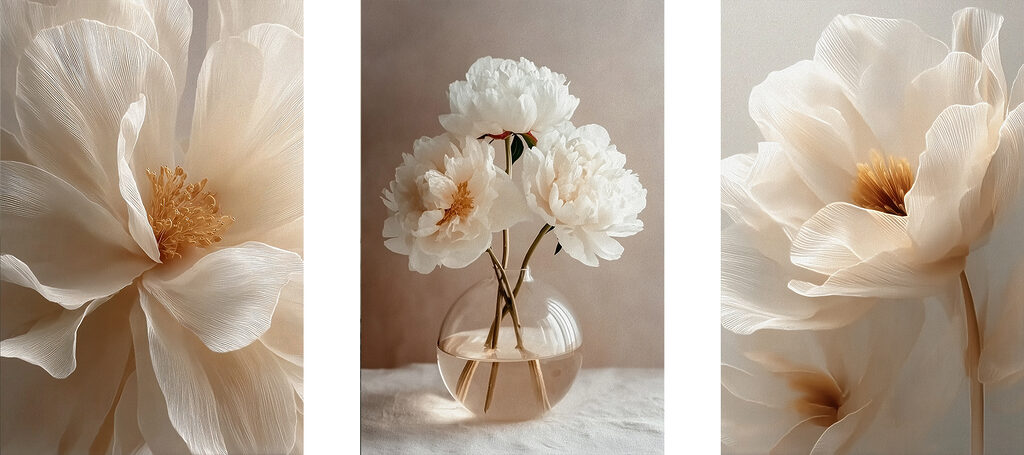Vase with white flowers in it