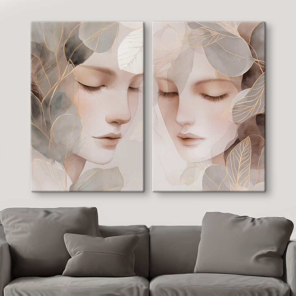 Two images of a woman's face
