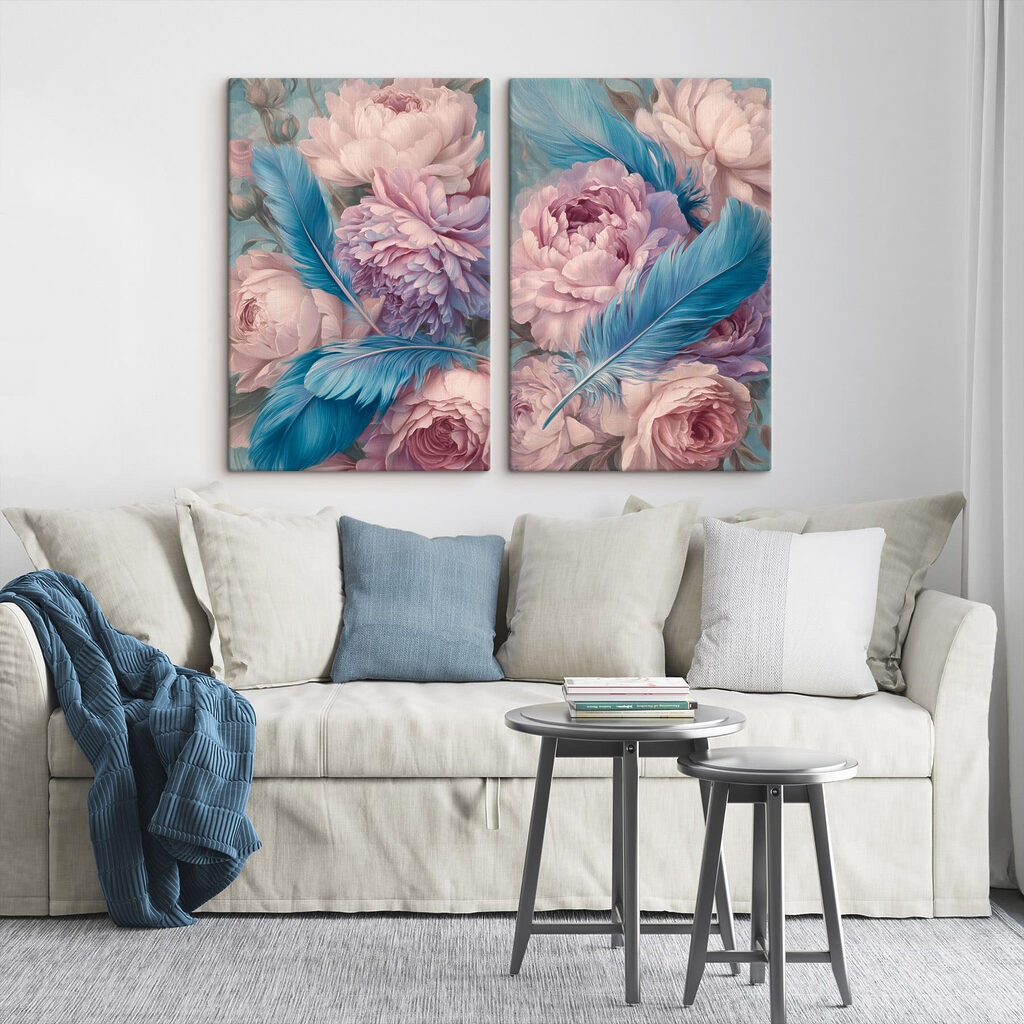 Delicate blooms with feather accents