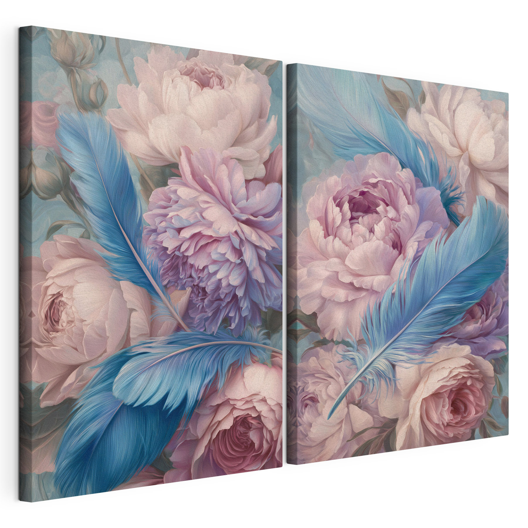 Delicate blooms with feather accents