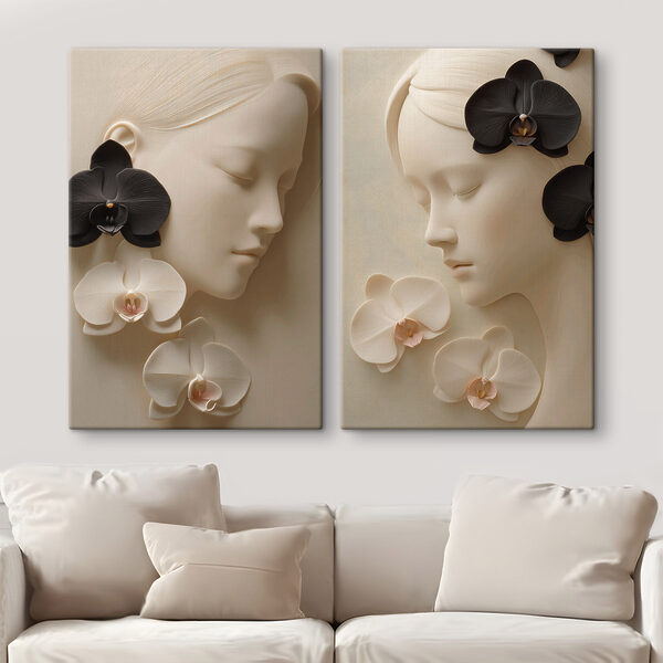 Collage of a woman's face with flowers