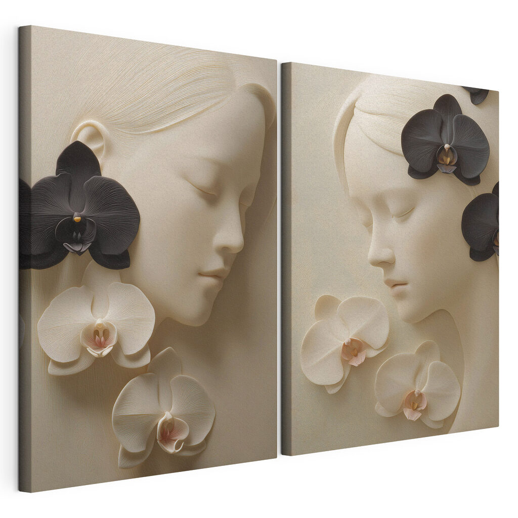 Collage of a woman's face with flowers