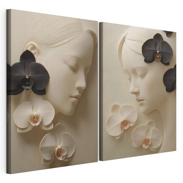 Collage of a woman's face with flowers