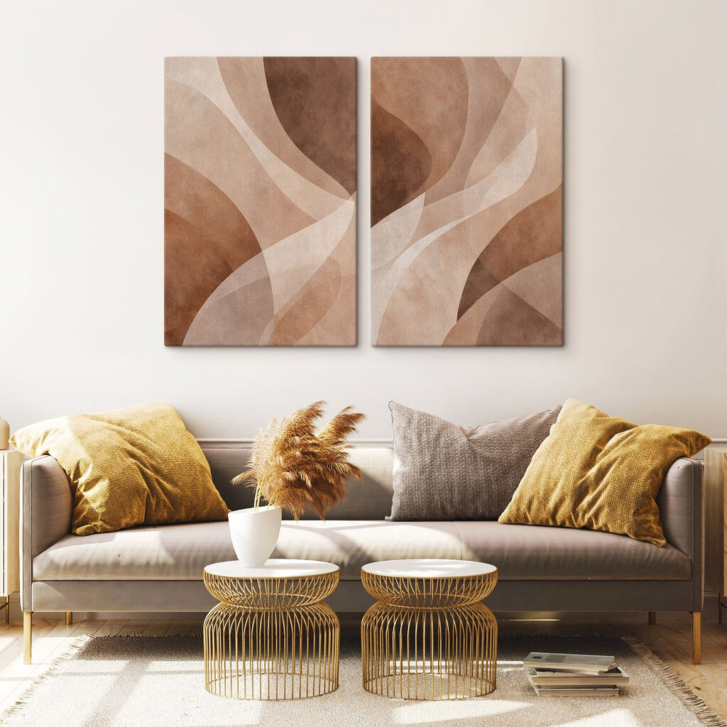 Abstract curves in warm tones