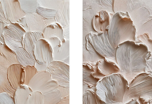 Soft petal-like patterns in pastel hues