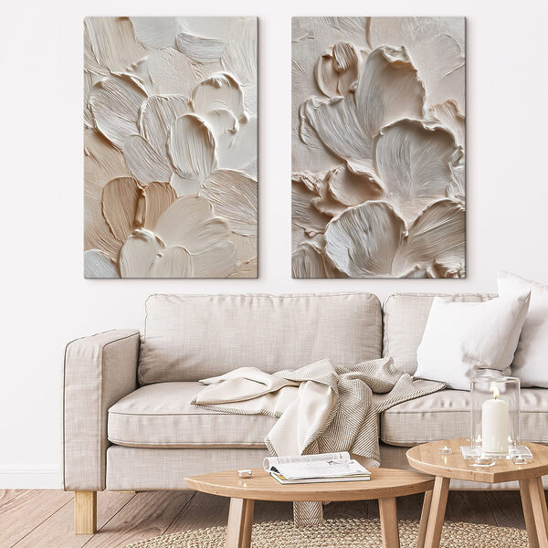 Soft petal-like patterns in pastel hues