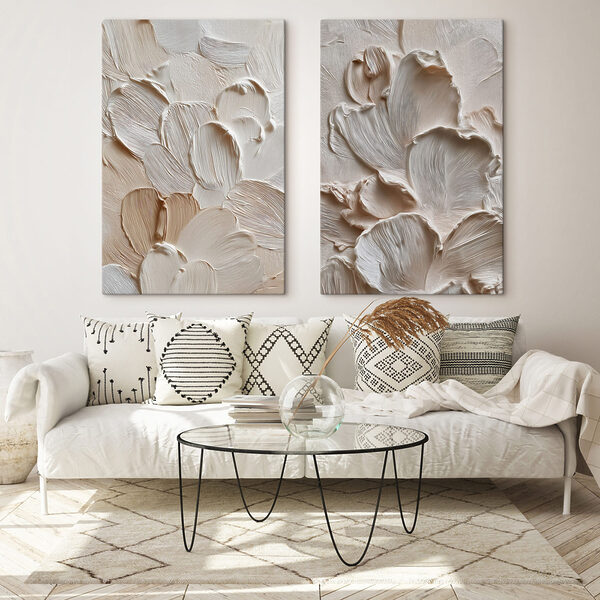 Soft petal-like patterns in pastel hues