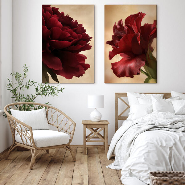 Vibrant petals in rich crimson tones