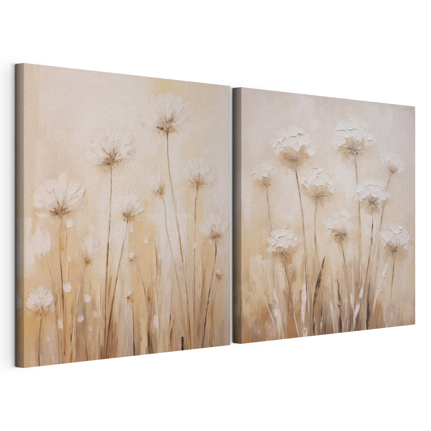 Painting of flowers on a beige background