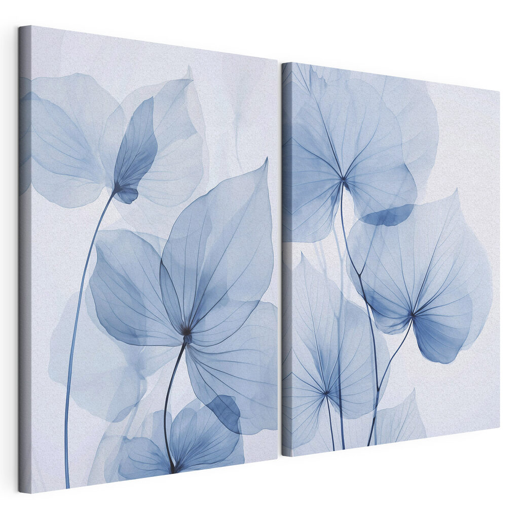Delicate blue leaves in soft hues