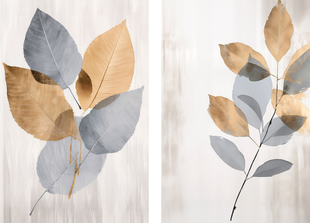 Elegant leaves in soft hues