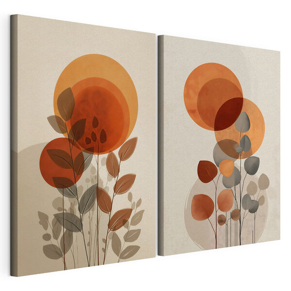 - Vibrant circles with leafy accents