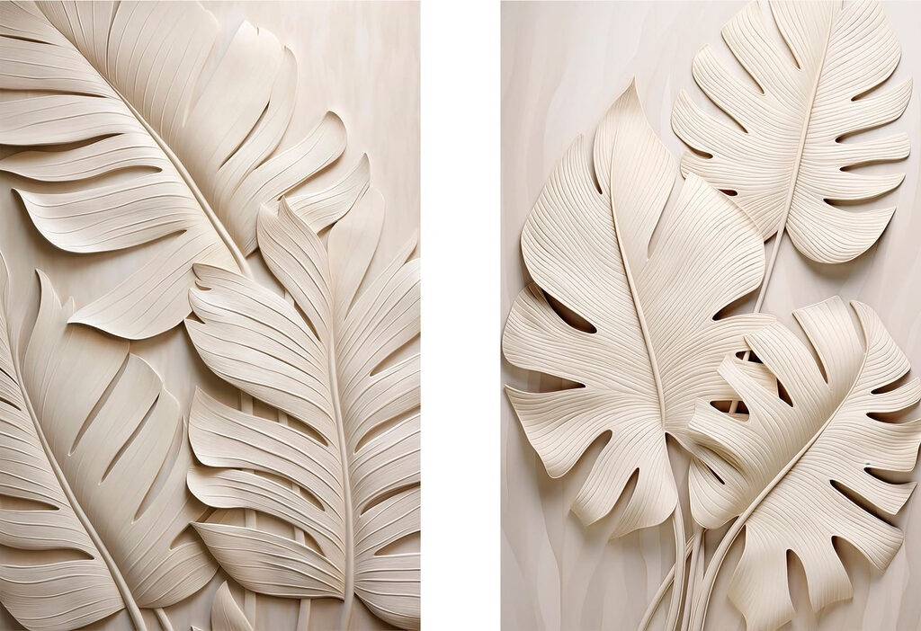 Elegant leaves in soft tones
