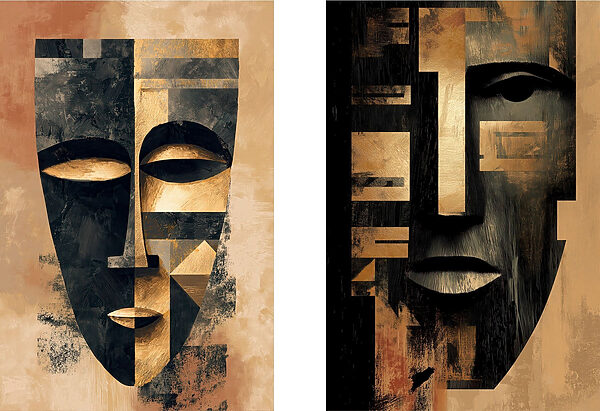 Collage of two masks