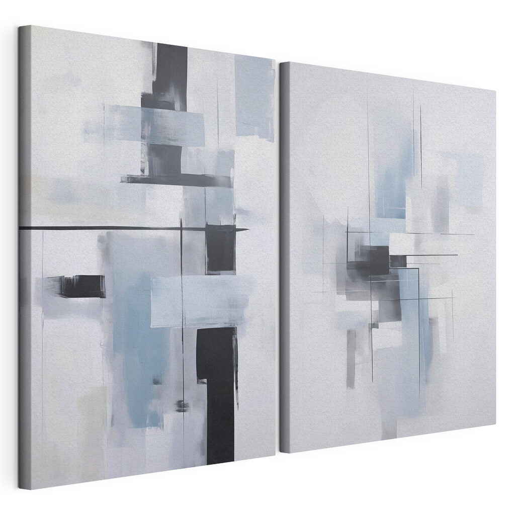 Painting of a grey and black art