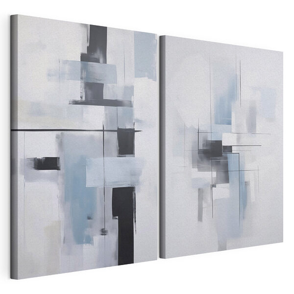 Painting of a grey and black art