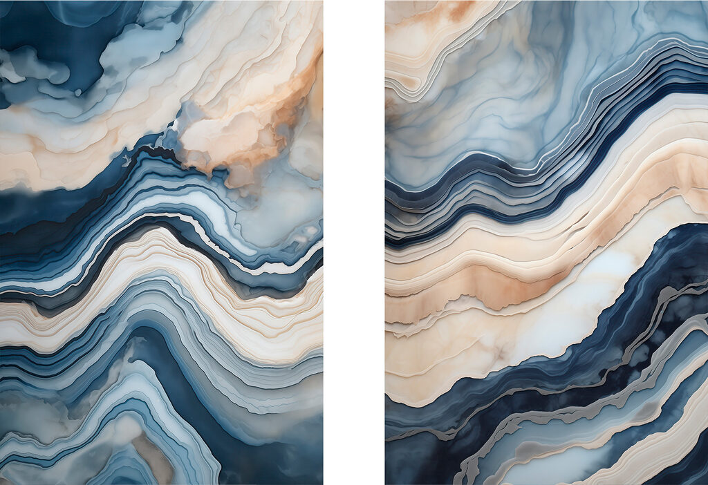 Flowing waves of serene colors