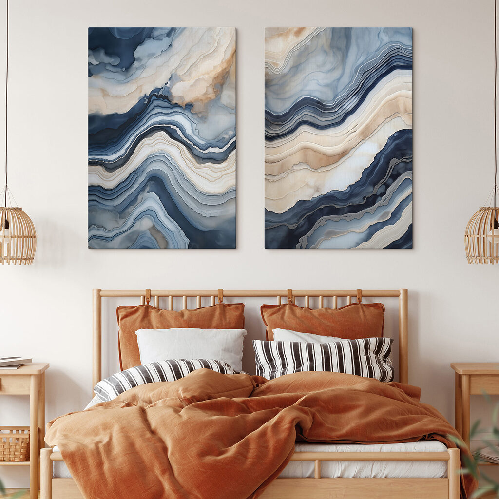 Flowing waves of serene colors