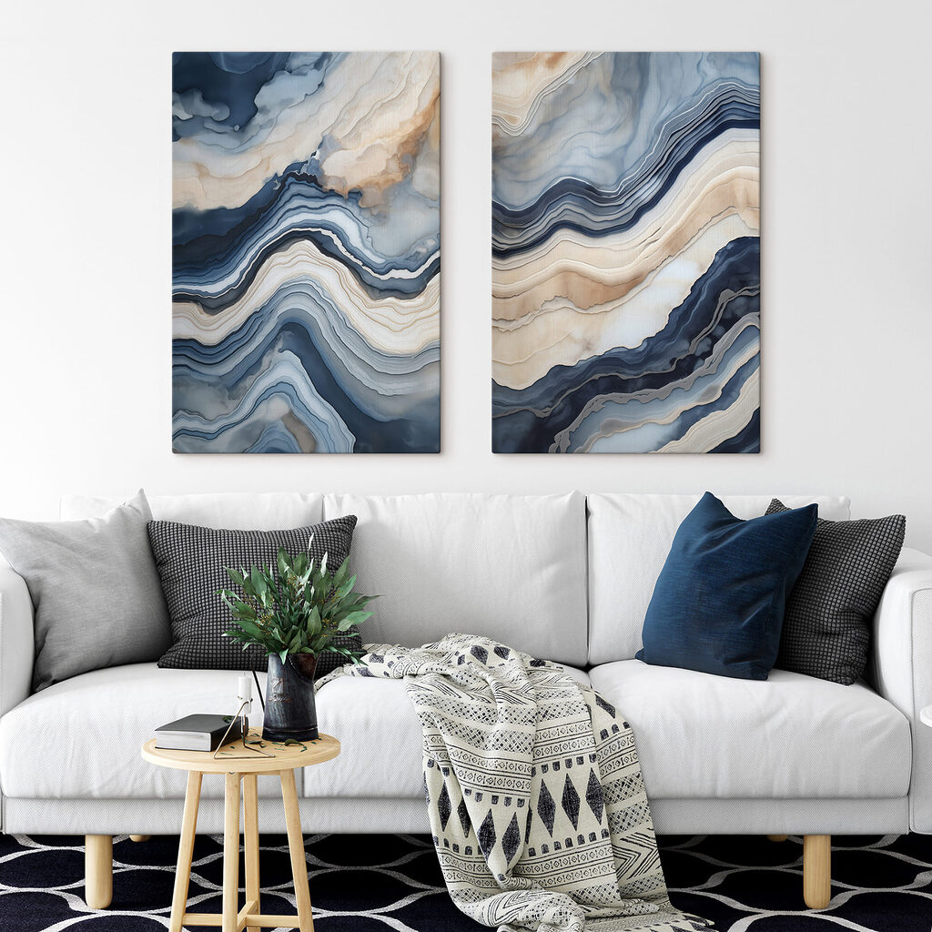 Flowing waves of serene colors