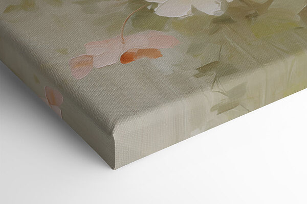 Painting of flowers on canvas
