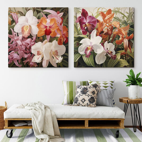 Colorful orchids in vibrant display