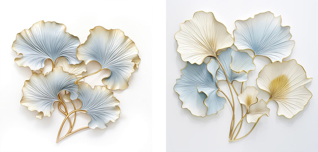 Delicate leaves in soothing colors