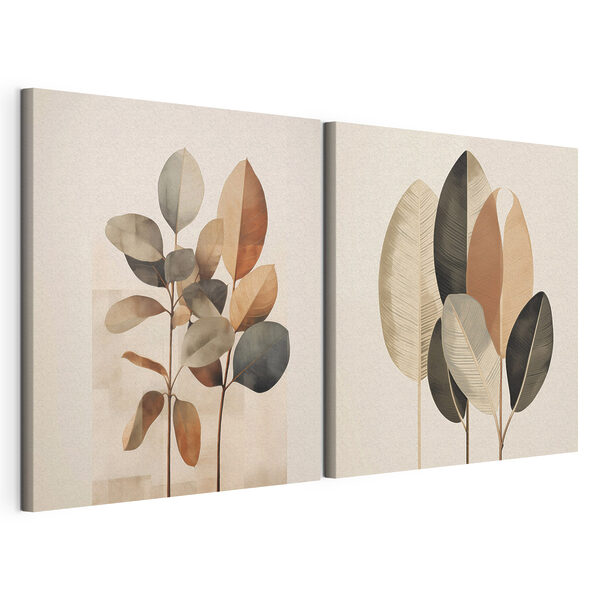 Elegant leaves in soft, muted tones
