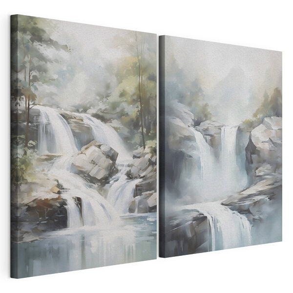 Painting of a waterfall
