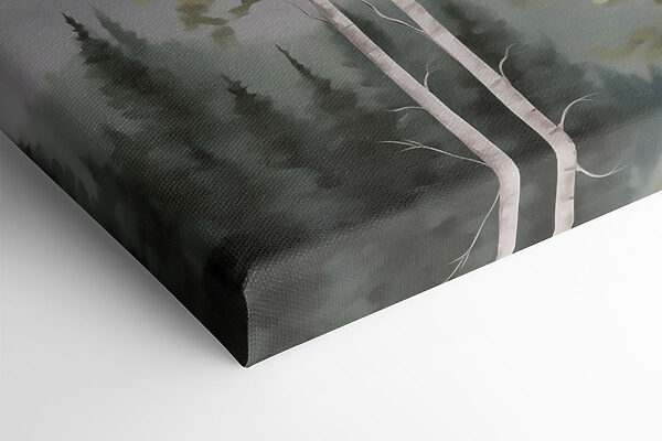 Painting of mountains and trees